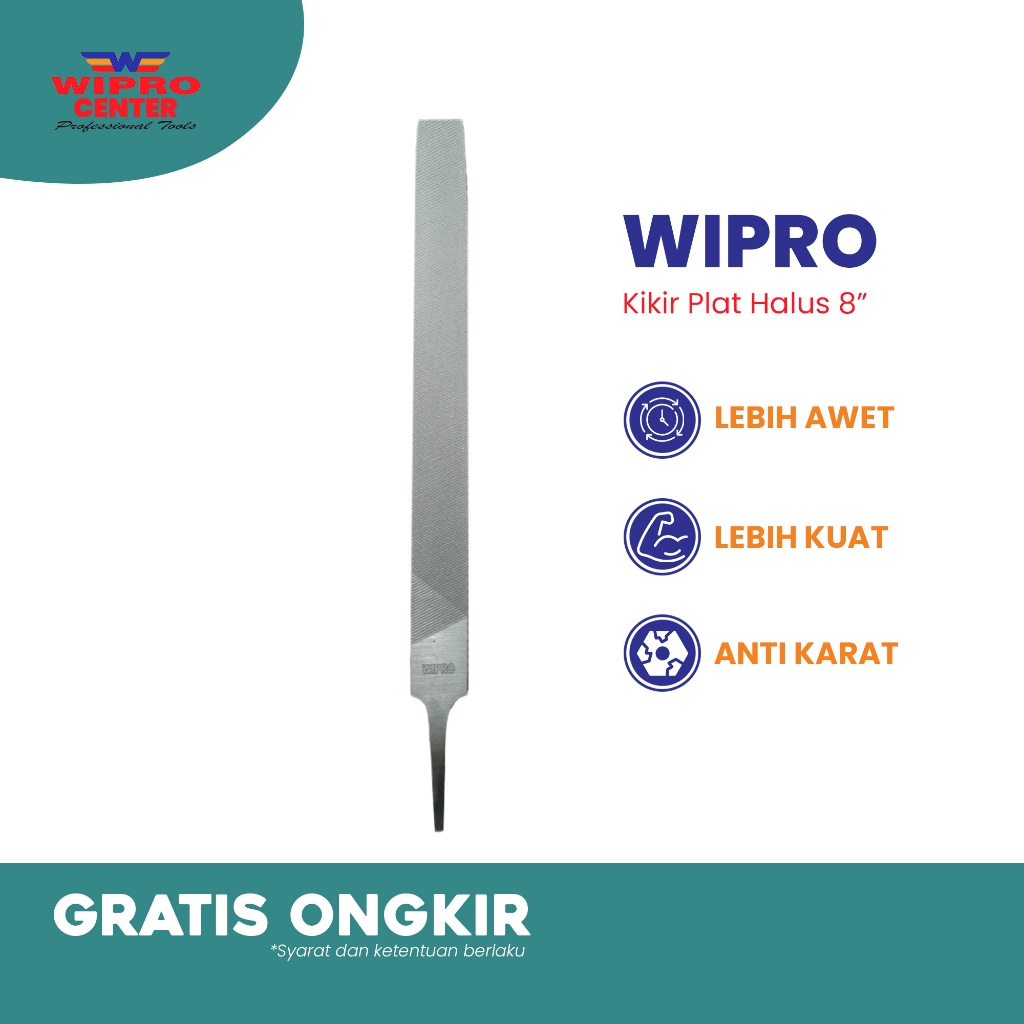 Kikir plat Halus 8in 8 inch wipro Kikir Plat Halus 8" Wipro