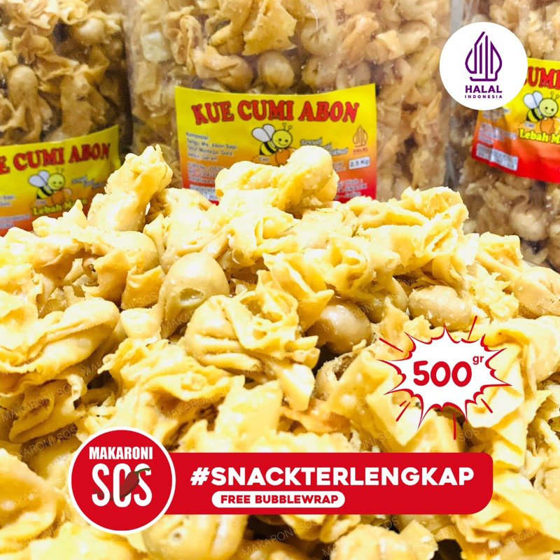 

Kue Cumi Abon 500Gr | 1/2Kg Pangsit Cumi Abon Premium Bahan Pilihan Rasa Asin Gurih