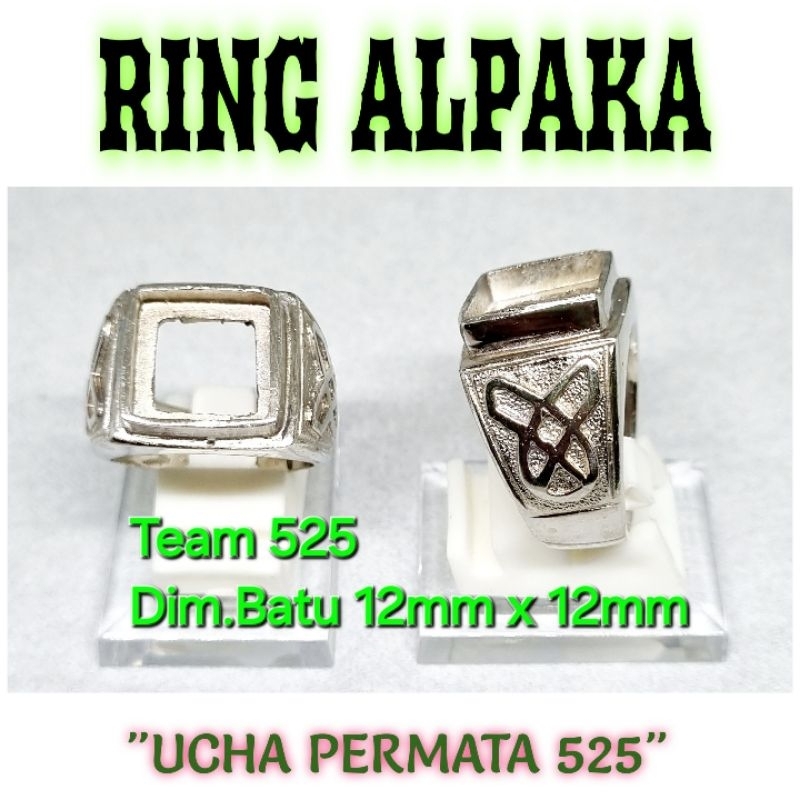 Ring emban alpaka super 12x12 eceran / model tanam kotak / pengikat ring cincin batu akik / ring ece