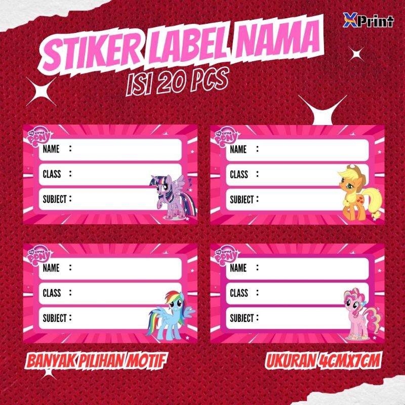 Sticker label nama / sticker mapel / sticker nama buku sekolah