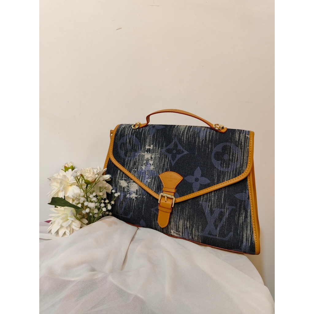 LV Tas Branded Tote Bag Denim Import Premium Tas Jinjing Tas Kerja Sling bag