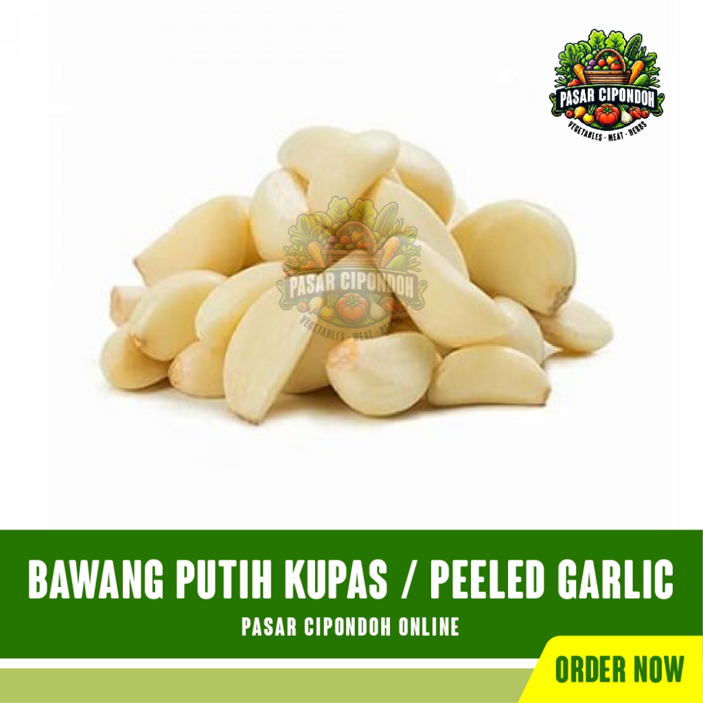 

Bawang Putih Kupas Baput Lokal Segar 250 gram / Peeled Garlic - Pasar Cipondoh Tangerang