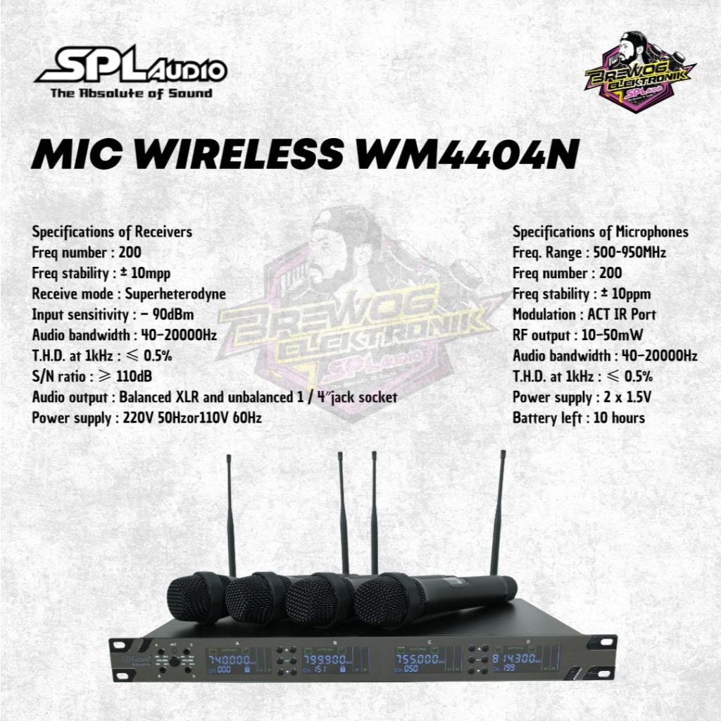 MIC WIRELESS SPL WM4404N ISI 4 MIC ORIGINAL BREWOG SPL AUDIO