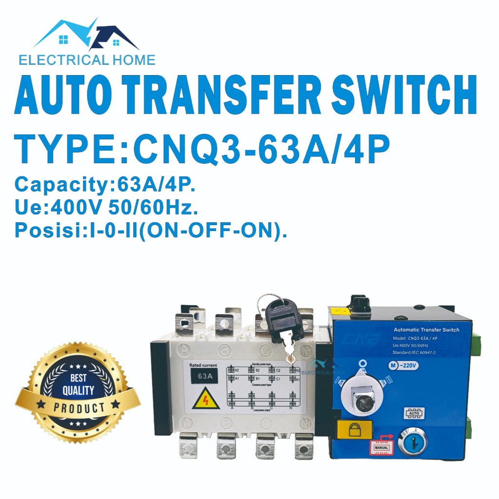 Auto Transfer Switch ATS 4P 63A/Motorized Ohm Saklar 63A