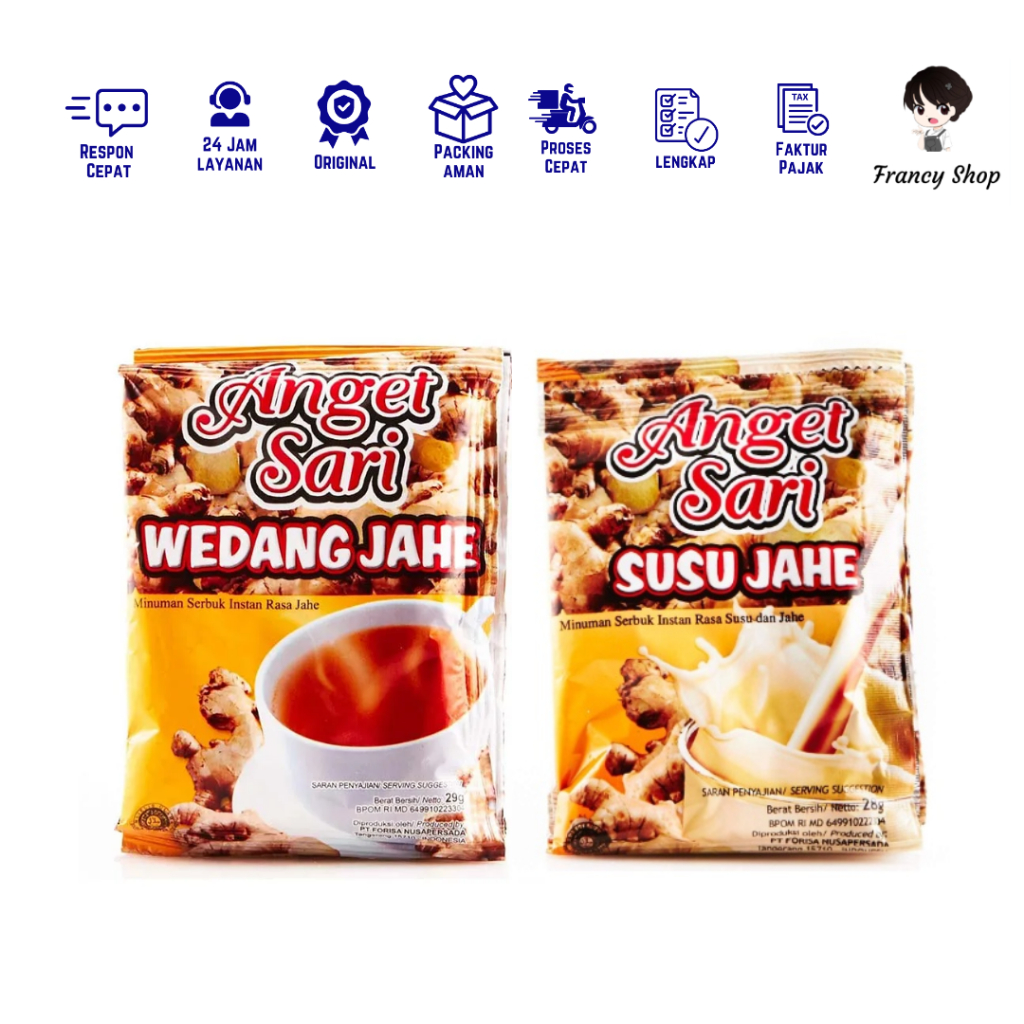 

Anget Sari Susu Jahe / Wedang Jahe Minuman Serbuk 28 gr