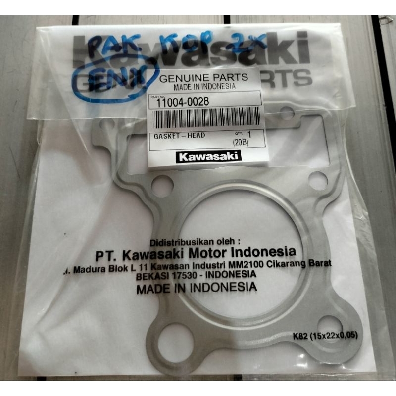 Packing Kop Head /Gasket Head Kawasaki ZX130 Kawasaki Genuine Part Original 11004-0028