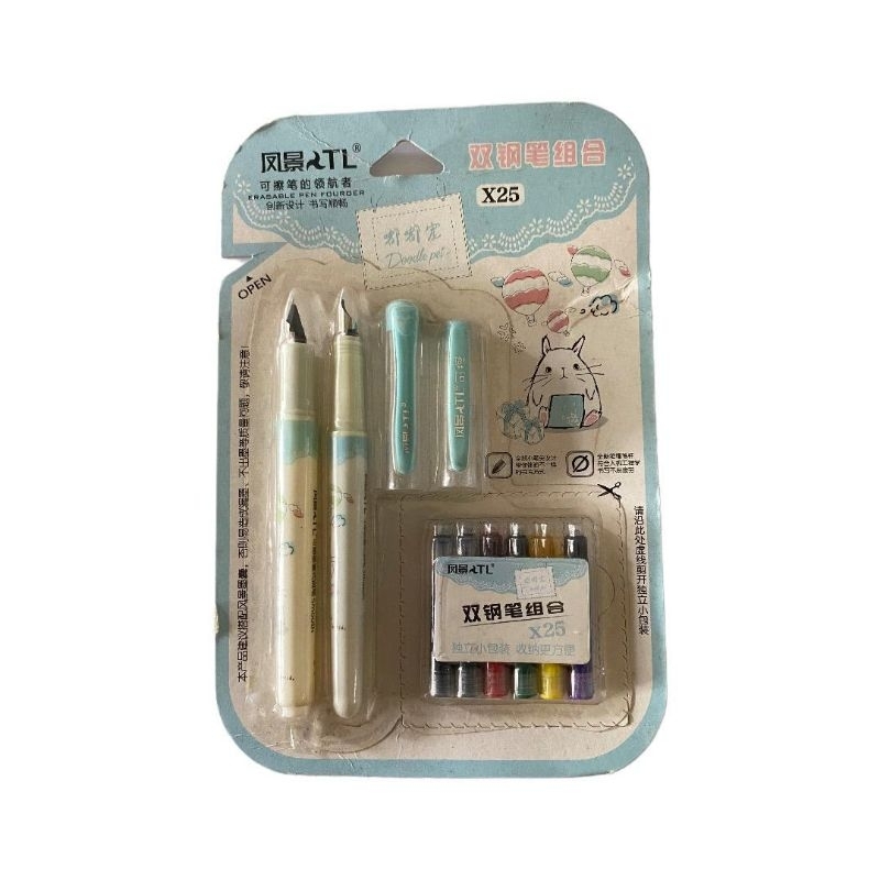 

Pulpen set refill tinta cair fancy import