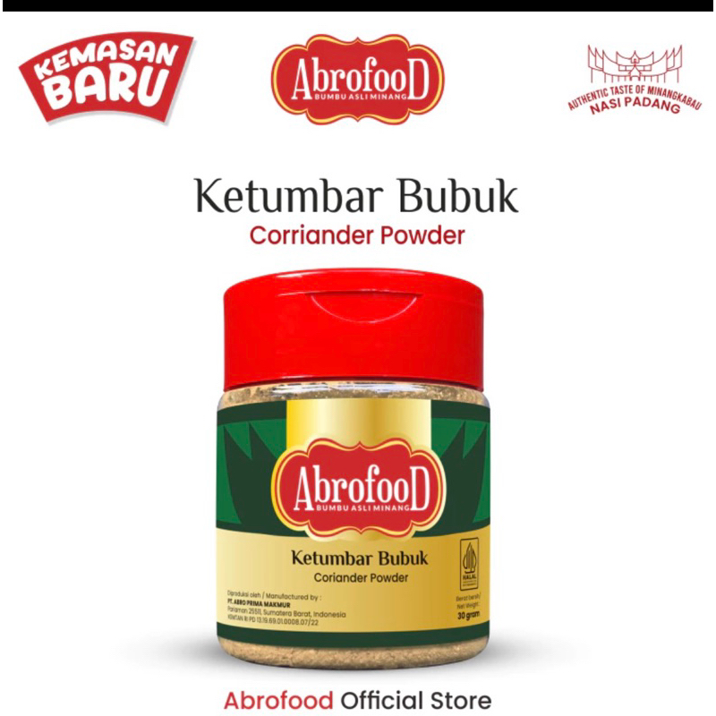 

bumbu ketumbar abrofood botol ukuran 30gram