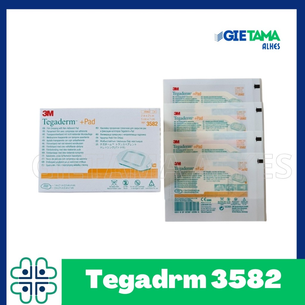 3M TEGADERM 3582 + PAD Tegaderm Plester Luka Transparan Tahan Air