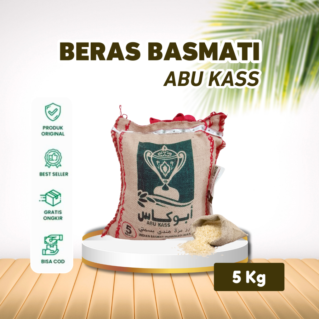 

Beras Basmati Abu Kass 5 kg | Nasi Arab Asli | Nasi Kebuli Nasi Briyani | Nasi Mandhi | Nasi Zurbiyan | Murah Berkualitas