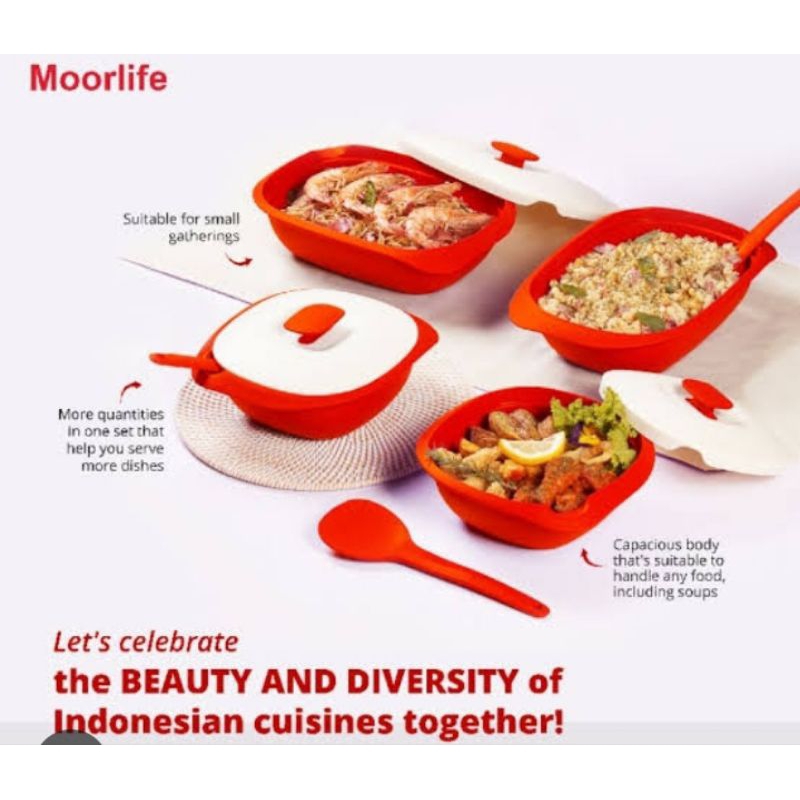 Moorlife New Kirana Set Wadah Saji 4pcs