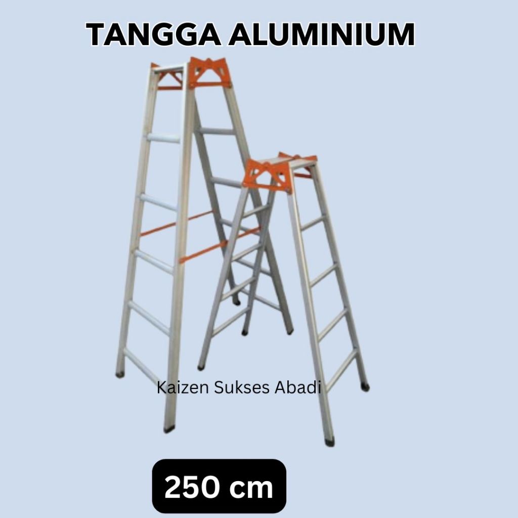 tangga aluminium lipat teleskopik rumah enkev multifungsi serbaguna 250 cm 2,,5 meter termurah terde