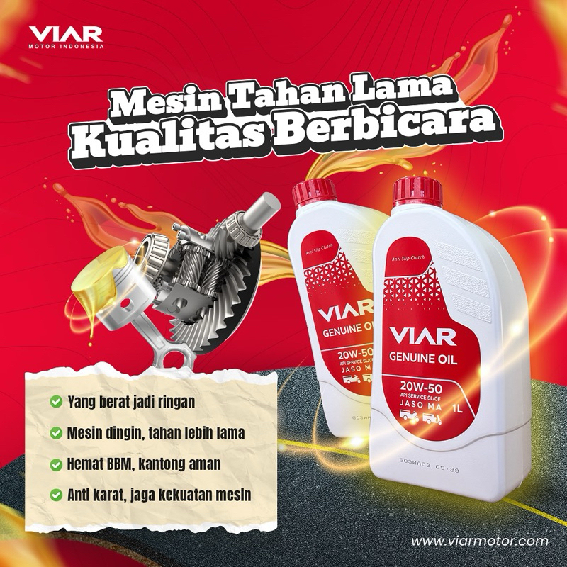OLI MESIN VIAR - VIAR GENUINE OIL 1,2 LITER (SAE 20W-50)