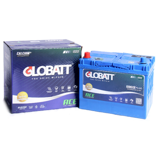 "AKI MOBIL GLOBATT ACE MF 55B24R/L/RS/LS NS60"  (kemasan baru warna  biru)