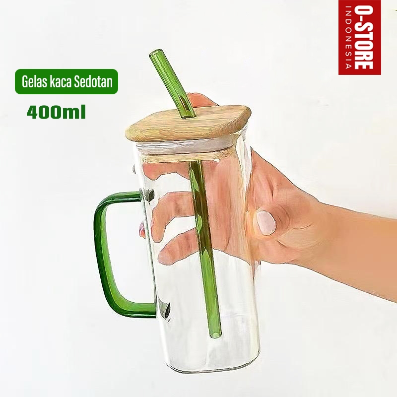 

Ukf5Pc6F4H (Kuliner.Kita) Gelas Aesthetic Kaca Tutup Kayu Mug Cangkir Gelas Kaca Sedotan Gelas Teh