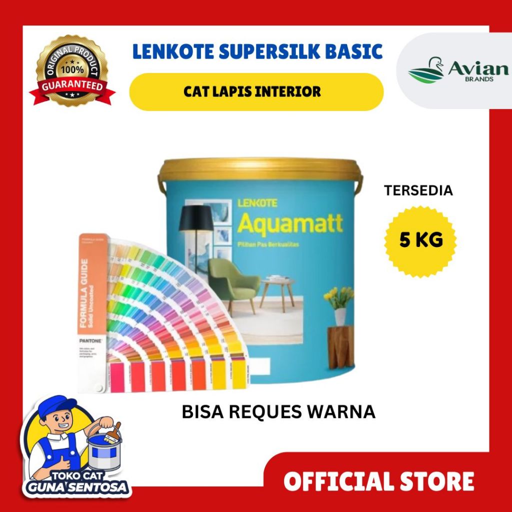 CAT TEMBOK LENKOTE AVAN SUPERSILK AQUAMATT 5 KG