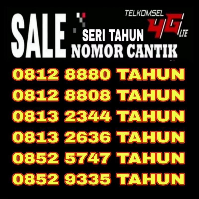 NOMOR CANTIK SIMPATI SERI TAHUN / TELKOMSEL NOMOR CANTIK