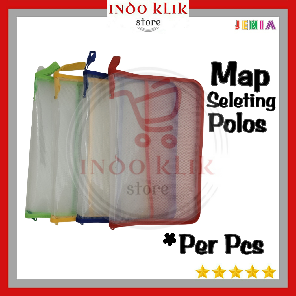 

Map Plastik Seleting Jaring JENIA / Carrying Bag Zipper / Map File Seleting Tenteng