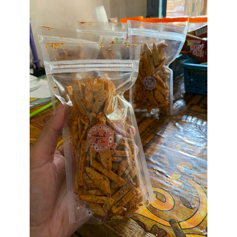 

Basreng Bojot Kering Bubudaffa Rasa Pedas Manis (Balado) kemasan 80gram