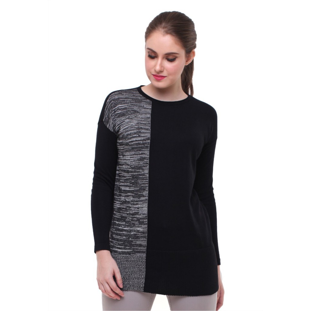 Lgs Ladies - Sweater Wanita - Dua Warna - Hitam - LST.360.U704.103.C L/S