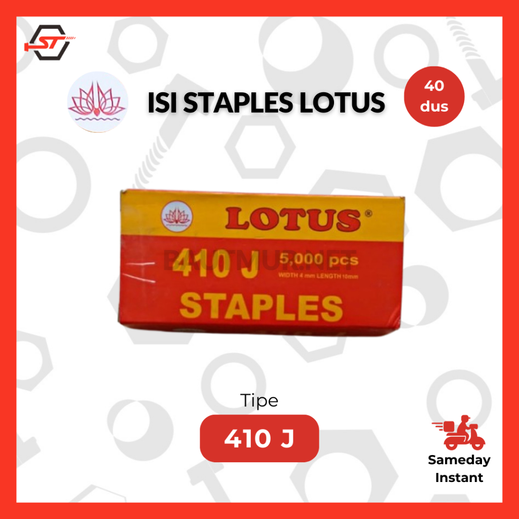 (1 Karton isi 40 Dus) Isi Paku Tembak LOTUS 410J - REFILL Air Nailer 410J - Staples Paku U MURAH