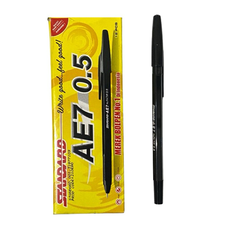 

Ay00! Pulpen Standard AE-7 Warna hitam , merah & biru / 0.5mm / (12pcs)