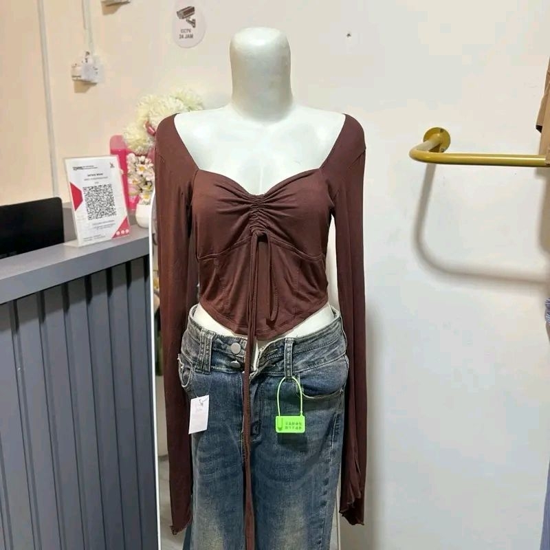 Blouse Flare Sleeve Length Sleeve Front Strap