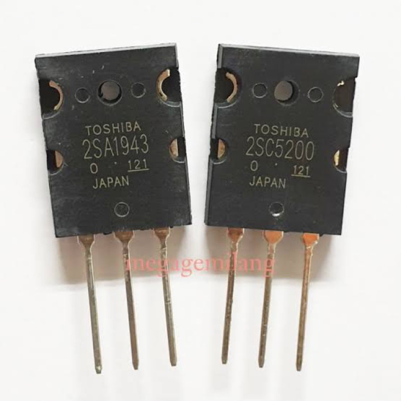 TRANSISTOR BEKAS POWER AMPLIFIER C5200 + A1943 CLASS H IMPORT ORIGINAL  KRISTAL CHIP  BESAR