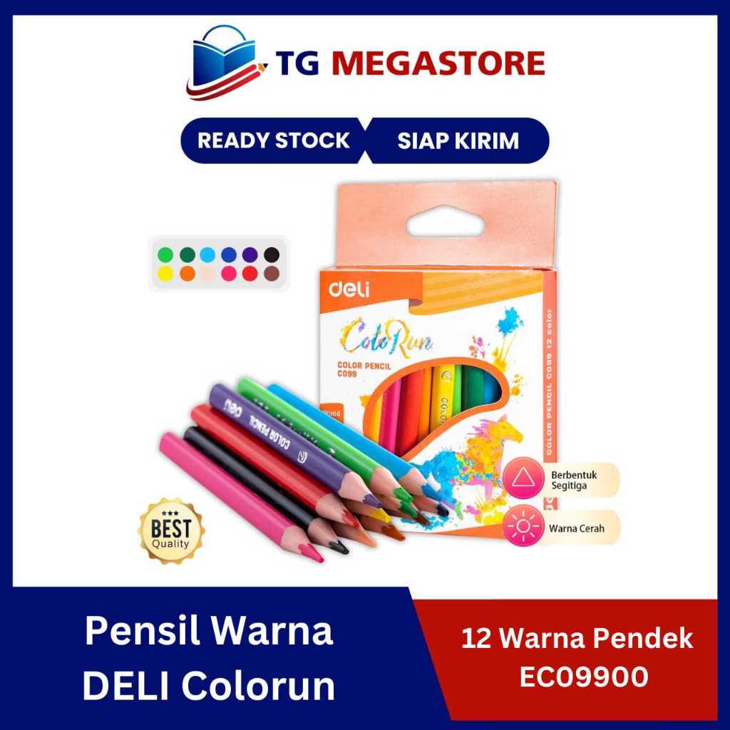 

Pensil Warna DELI Colorun 12 Warna Pendek - EC09900
