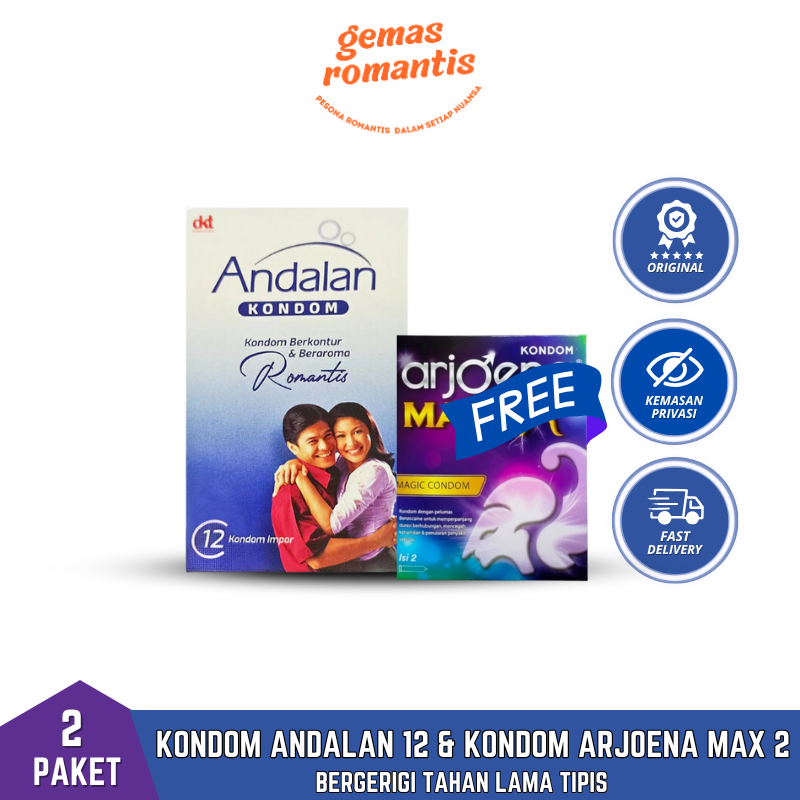 Kondom Andalan Bergerigi 12 FREE Kondom Arjoena MAXX Isi 2 pcs Condom Exstra Pelumas