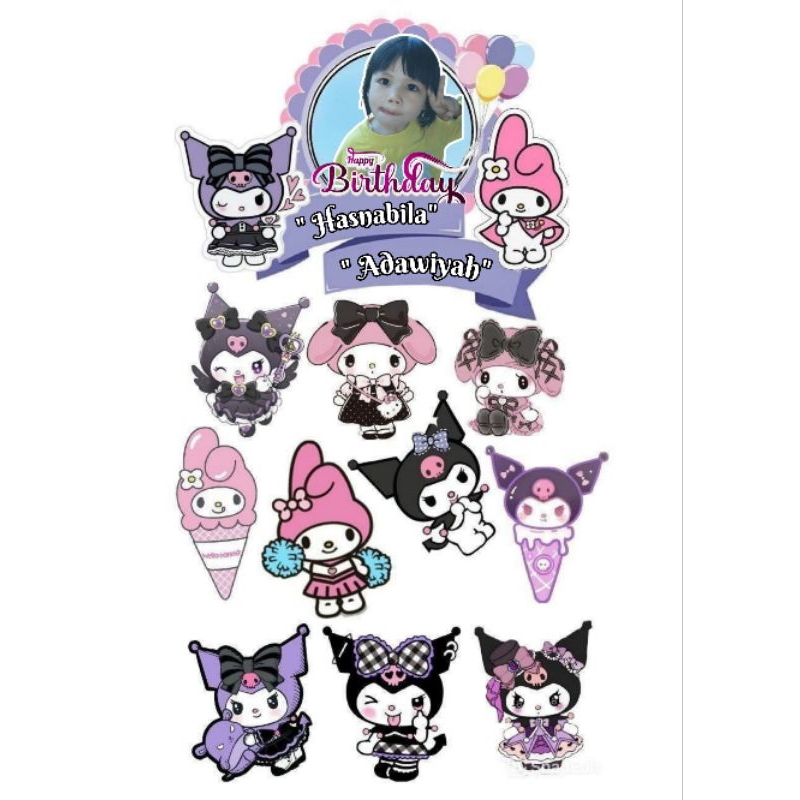 Topper Kuromi Custom Nama & Foto