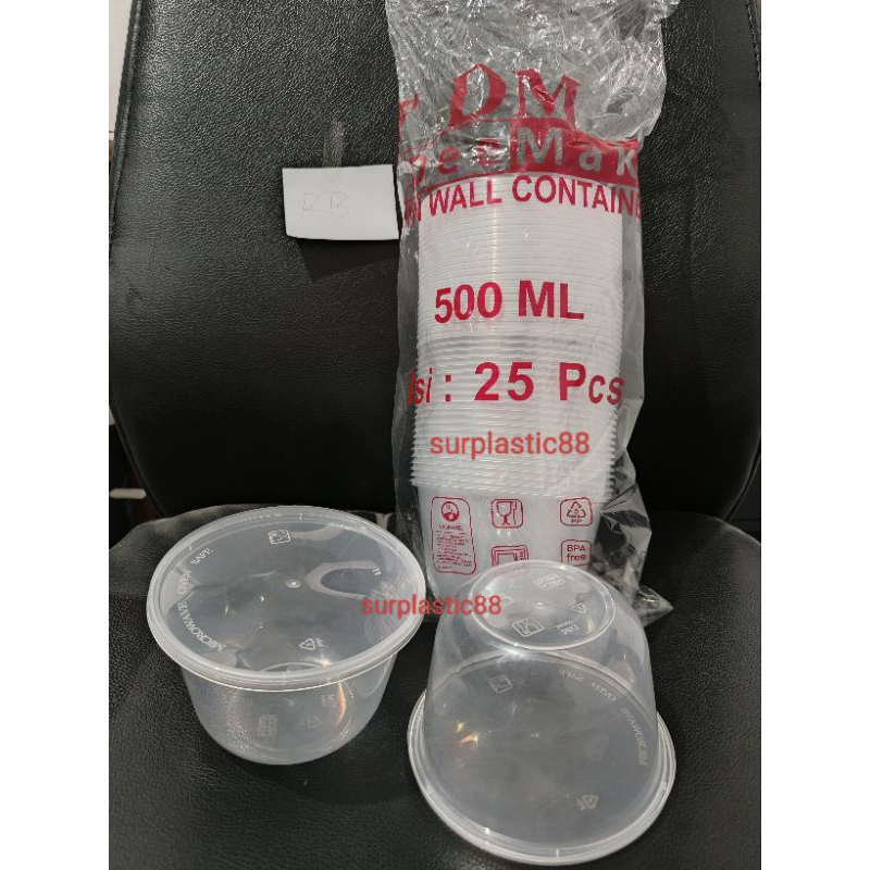 isi 25pcs THINWALL 500ml RB / thinwall mangkok kotak makanan plastik