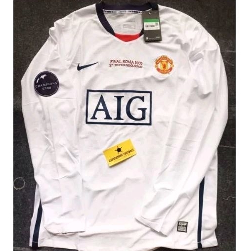 JERSEY MANCHESTER UNITED FINAL ROMA 2009 2010 MU 2008 08 LS LONGSLEEVE PANJANG BLOKECORE SKENA