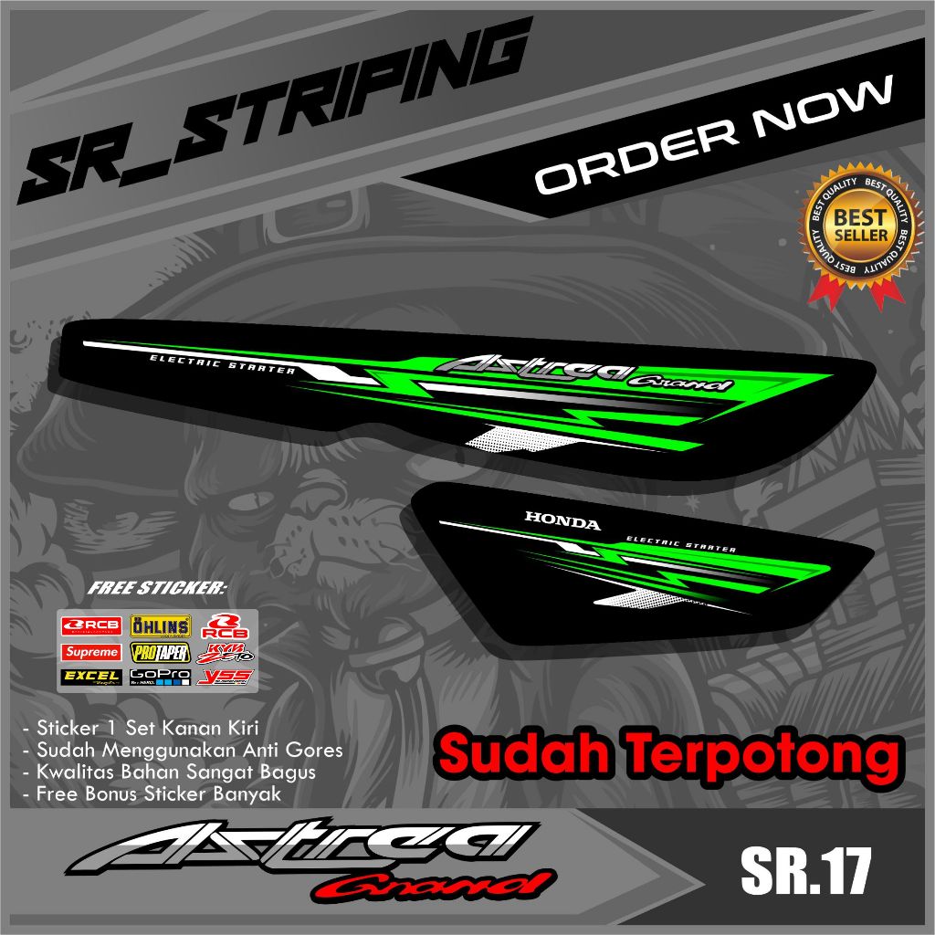 STRIPING VARIASI HONDA ASTREA GRAND DREAM / STICKER LIST MOTOR HONDA ASTREA GRAND DREAM SR.17