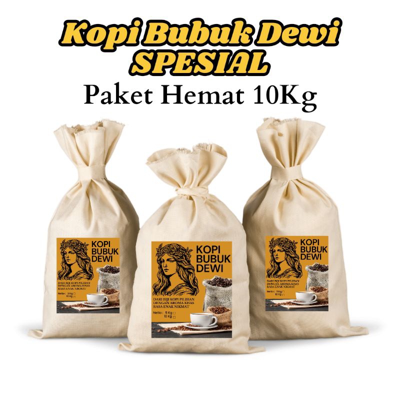 

Kopi Hitam Kopi Bubuk Dewi Spesial Robusta 10kg Paket Hemat