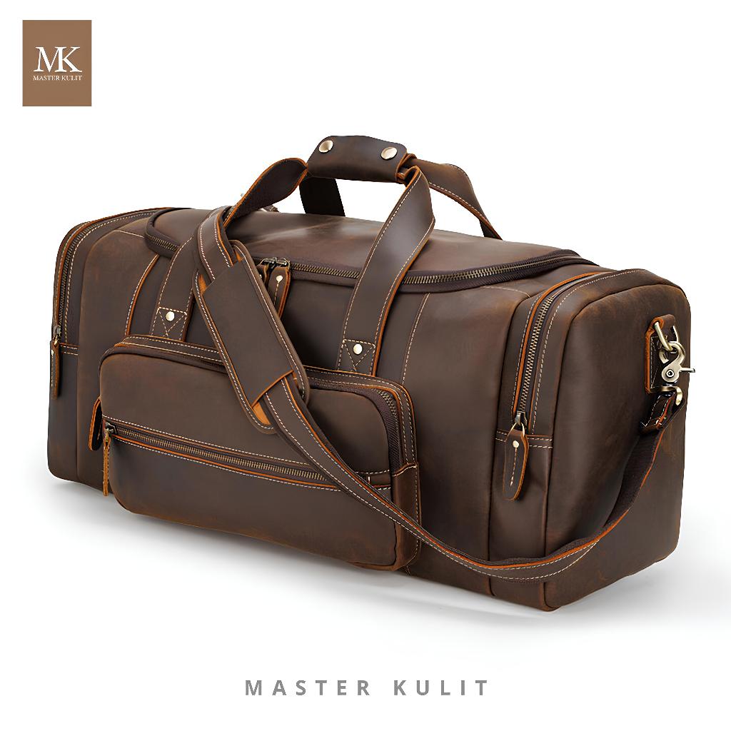 Crazy Horse Leather Duffle Bag Vintage Leather Travel Bag For Mens Handmade Leather Weekender Bag