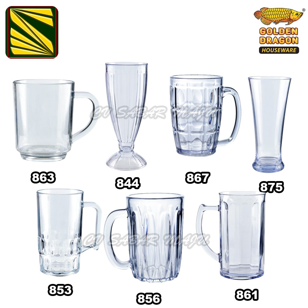 MURAH GOLDEN DRAGON GELAS PLASTIK / MELAMINE / GELAS MINUM BENING DRAGON 844, 863, 853, 856, 867,