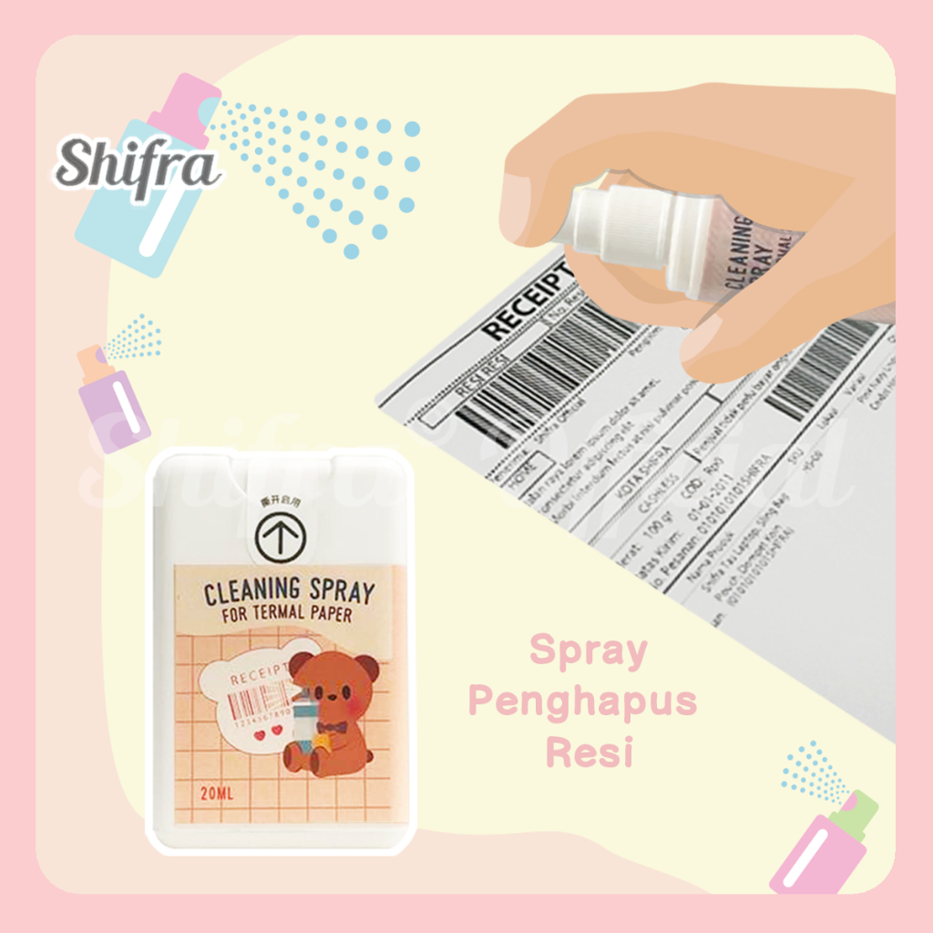 

Shifra Spray Penghapus Tinta Thermal Proteksi Data Resi 50 ml & 20 ml