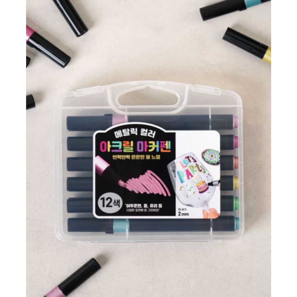 

Original Daiso 12 Spidol Akrilik Metalik
