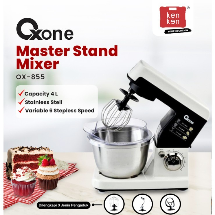 OXONE Mixer Mixer Roti Mixer Kue Mixer 4 Liter Stainless Steel OX-855 OXONE