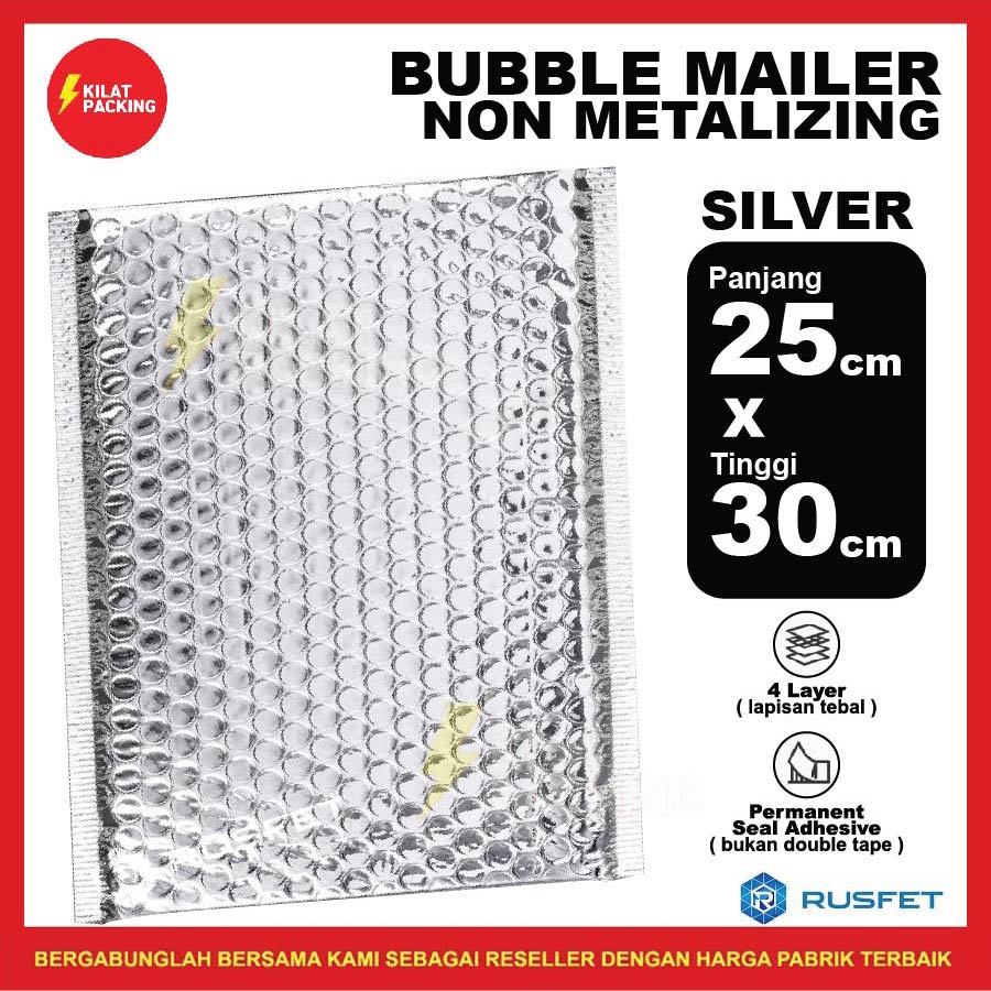 

Amplop bubble rusfet bubble mailer bubble packing silver 25x30cm satuan