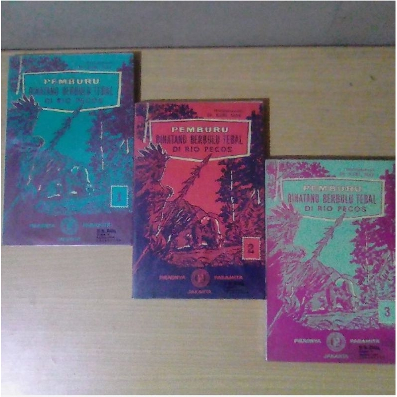 Novel Dr Karl May : Pemburu Binatang Berbulu Tebal  di Rio Pecos jilid 1-3 (tamat), 1976 ori
