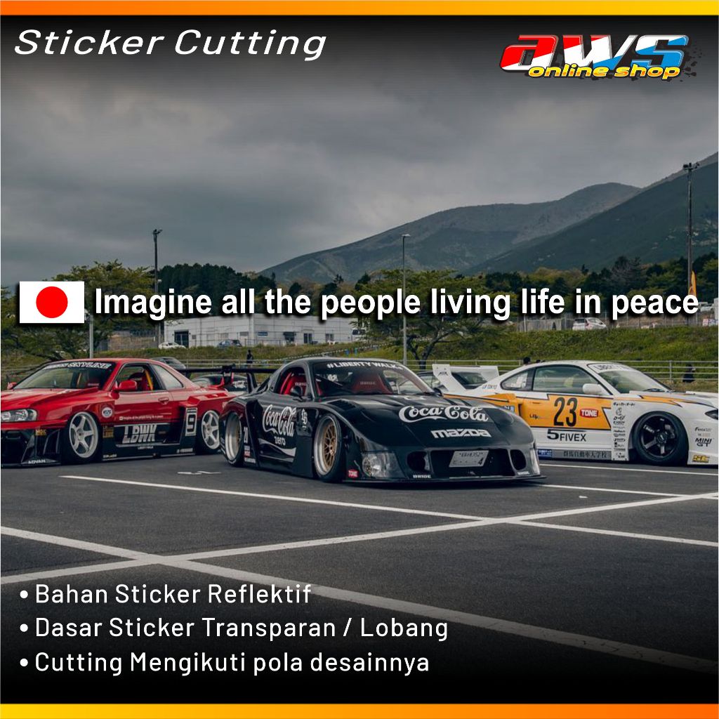 Sticker Cutting Imagine all the people living life in peace