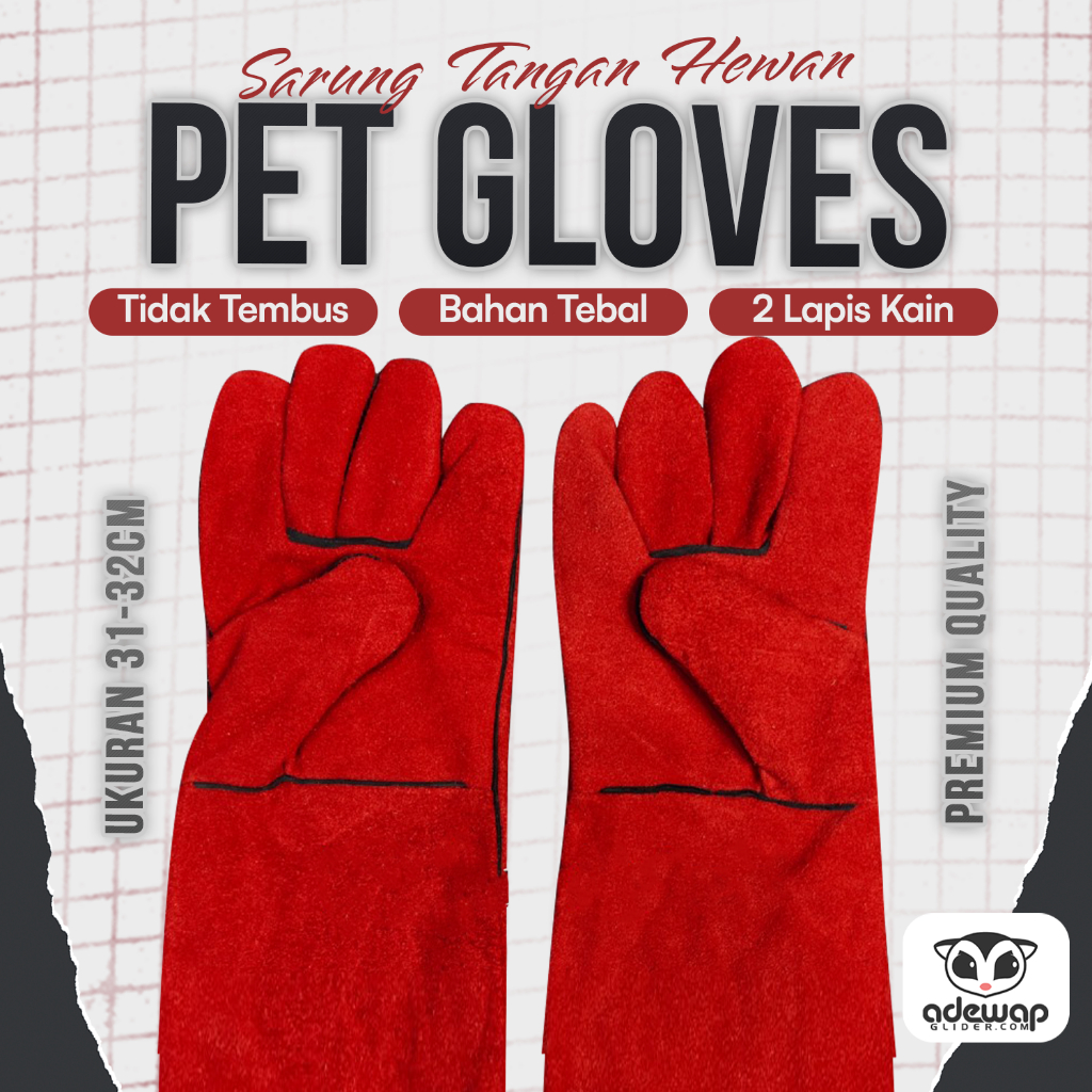 ADEWAP GLIDER Pet Gloves Safety Sarung Tangan Handle