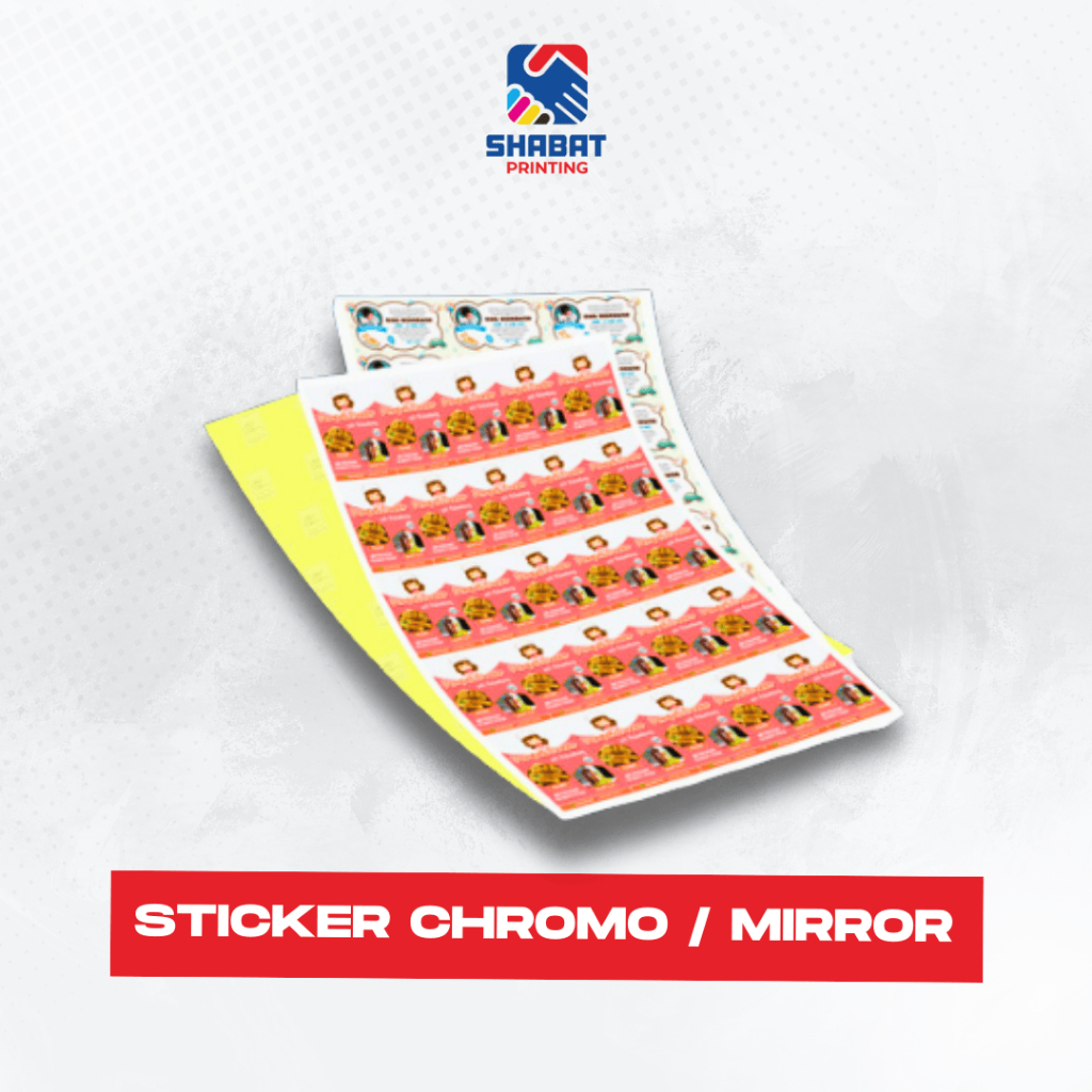 

Cetak Stiker Label + Cutting / Stiker Chromo A3+
