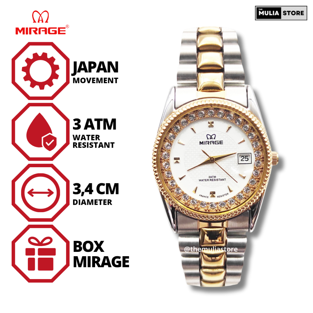 MIRAGE Jam Tangan Pria/Unisex Mirage Original 1579 Tanggal Analog