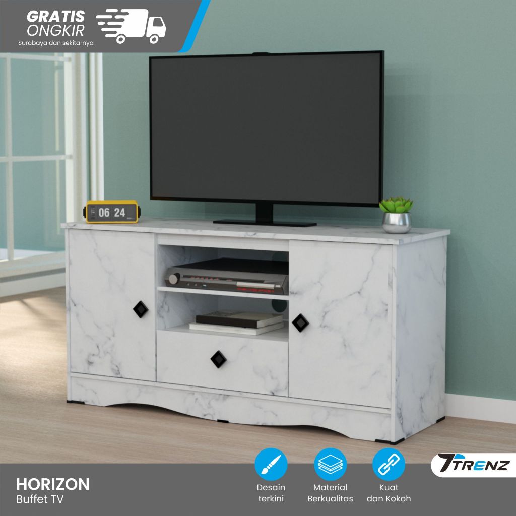 Trenz furniture - Rak tv terbaru meja tv dengan kaca mewah rak buffet tv console