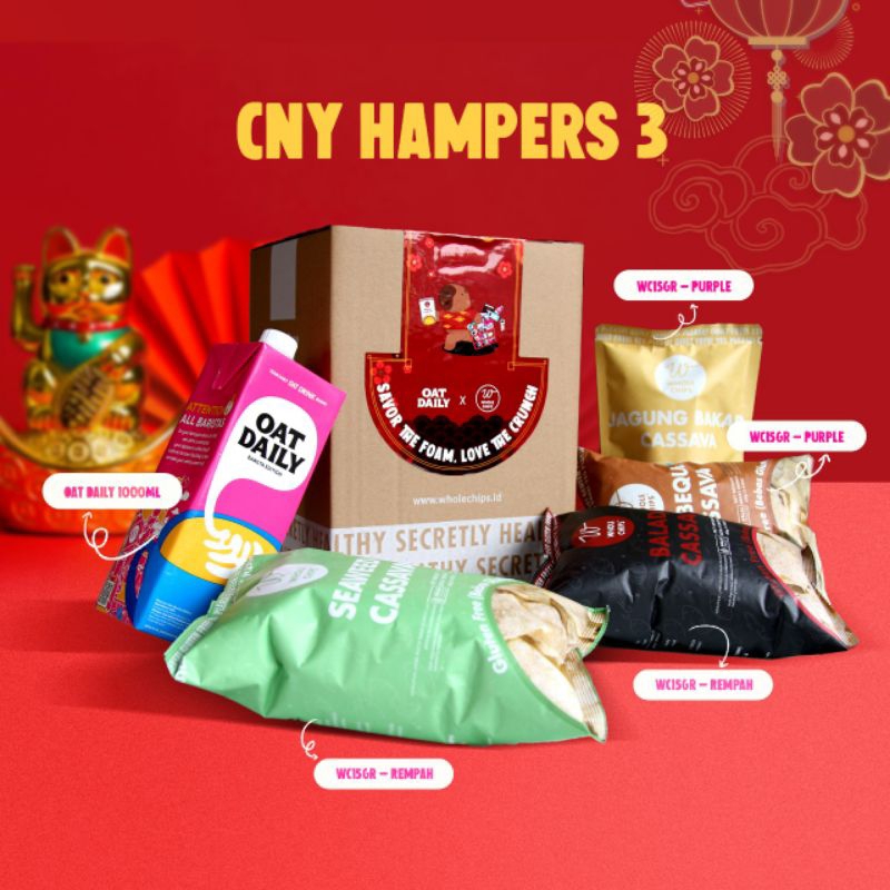 

OAT DAILY x WHOLE CHIPS Hampers Chinese New Year - OAT DAILY Barista Edition 1L, WHOLE CHIPS 40gr all varian