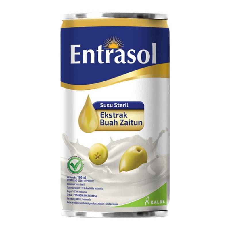 

Entrasol susu cair steril ekstrak buah zaitun kaleng 180 ml