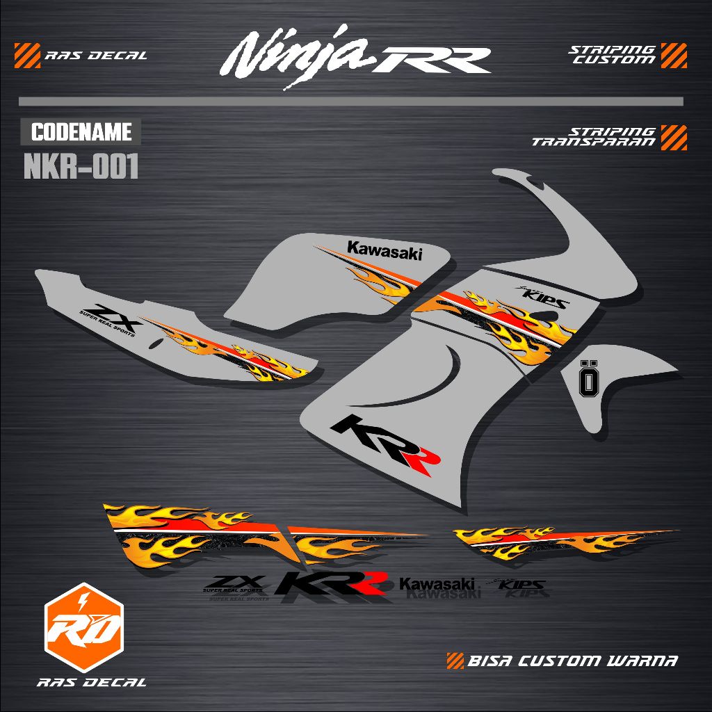 Stiker Striping Custom Ninja RR Old / KRR Transparan - Stiker Transparan CustomNinja RR OLD Ninja KR